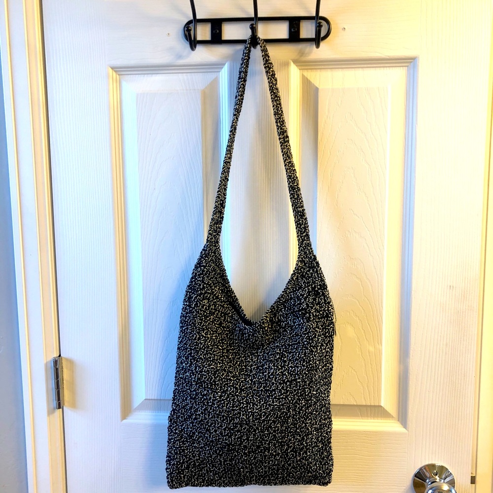 Black and White The Sak Crochet Hobo Purse